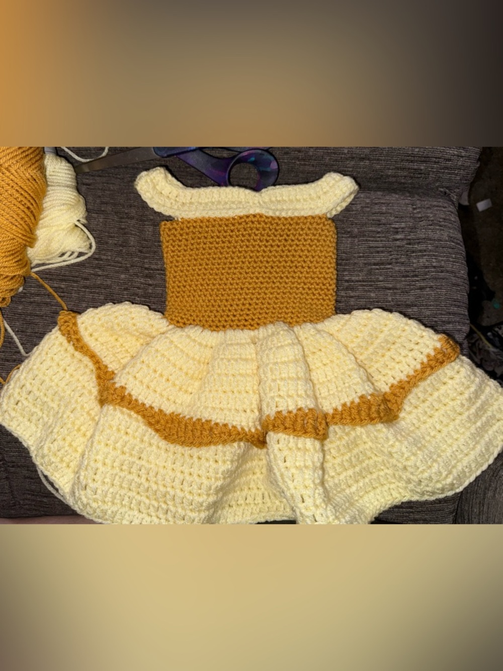 Crochet Baby Princess Belle Dress